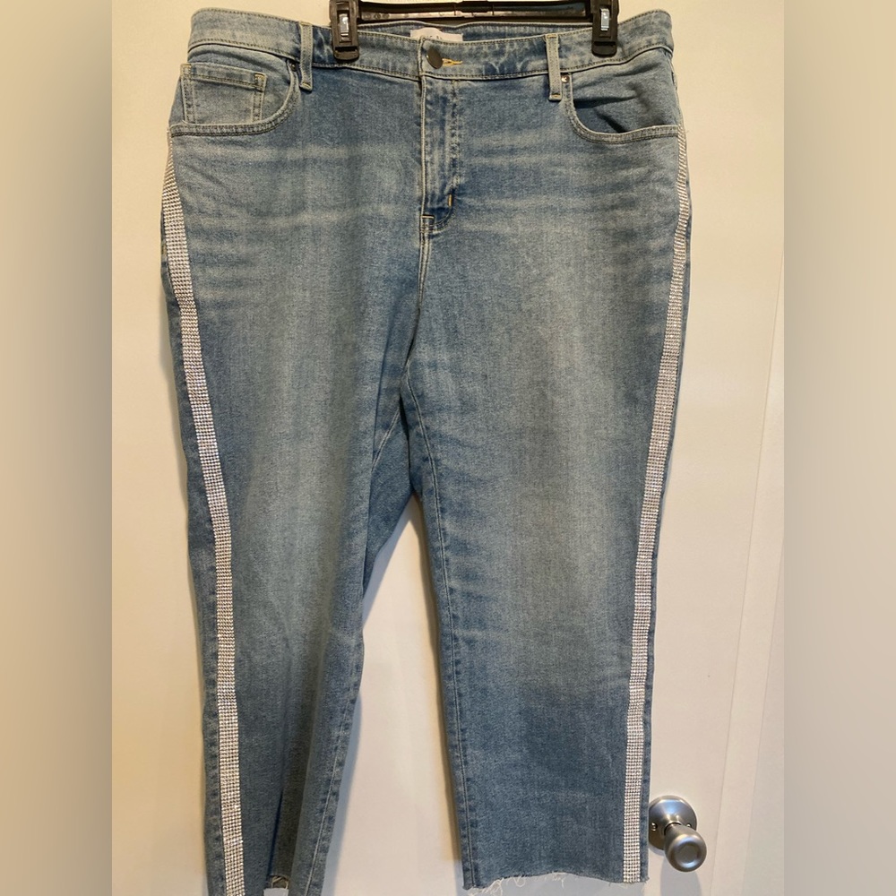 MOVING SALE Lane Bryant straight jeans with rhinestones on sides